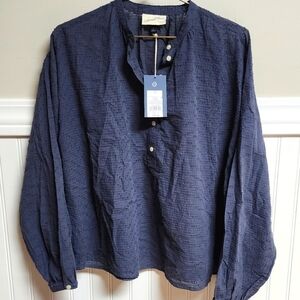 Universal Threads Women's Oversized Peasant Blouse in Navy Small - New With Tags